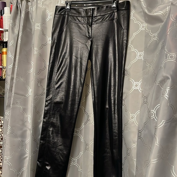 DVF Diane Von Furstenberg size 10 Black shiny dress pants with stretch - Picture 11 of 13